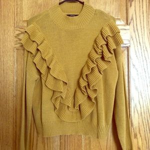 Ruffle front sweater (NWOT)